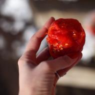 Kā pagatavot marinētus tomātus katliņā ar aukstu ūdeni un sausā veidā?