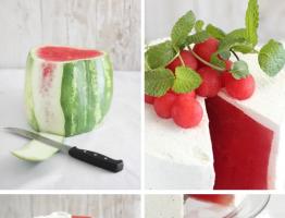 Görögdinnye torta krémmel Hogyan készítsünk görögdinnye torta receptet