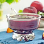 Jam from plum halves in jelly
