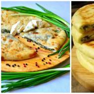 Delicious Ossetian pie with Adyghe cheese and herbs