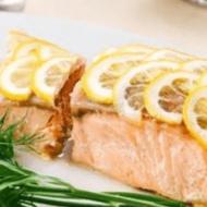 Salmon baked in the oven