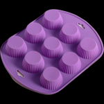 Силиконовая форма для выпечки 9 ячеек, рифленые кексики