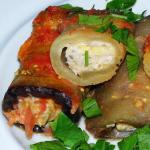 Recipes for eggplant rolls with various fillings