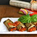Delicious eggplant rolls with filling